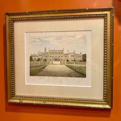 Hand Colored Aquatint Bulwell Hall Nottinghamshire English Topographical Print