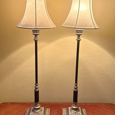 Pair of Tall Buffet Table Lamps in Neo-Classical Style