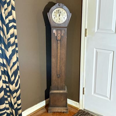 Art Deco Quarter Sawn Oak Dwarf Longcase Clock