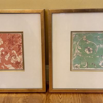 A Pair of John-Richard Chic Pattern VII Framed Shadowbox Prints