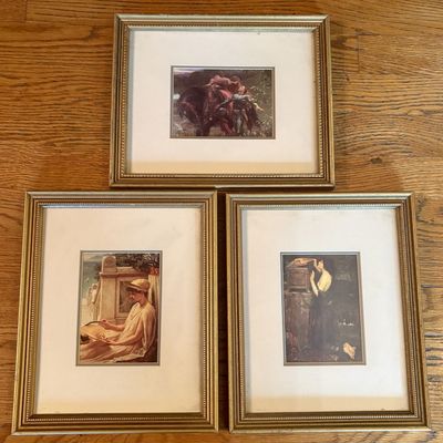 A Trio of Framed Pre-Raphaelite Reproduction Prints Including Works After John William Waterhouse and Sir Frank Dicksee