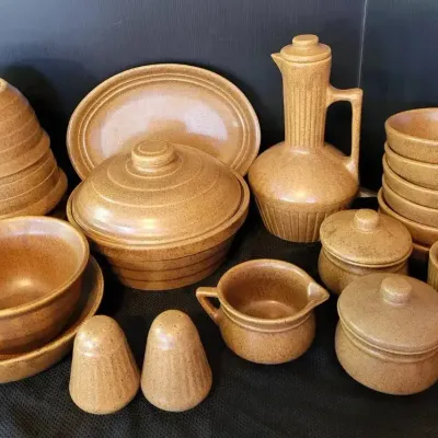 Vintage Monmouth Brown Speckled Stoneware (LR)