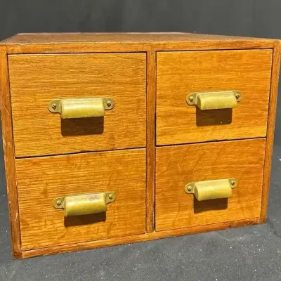 4 Drawer Card Catalog Cabinet