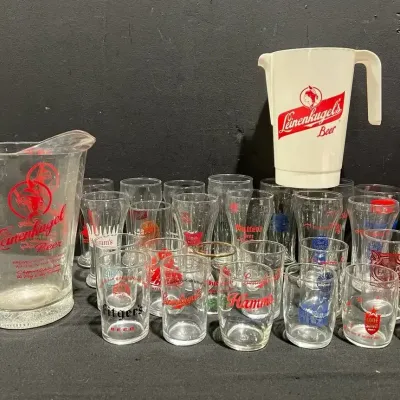 Leinenkugels Beer Pitchers + Assorted Beer Glasses Hamms & More