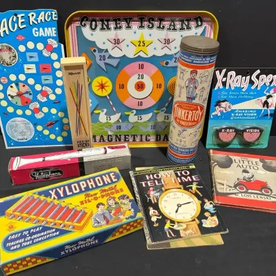 Vintage Toys & Games, X-Ray Spex, Tinkertoy, Xylophone, Books & More