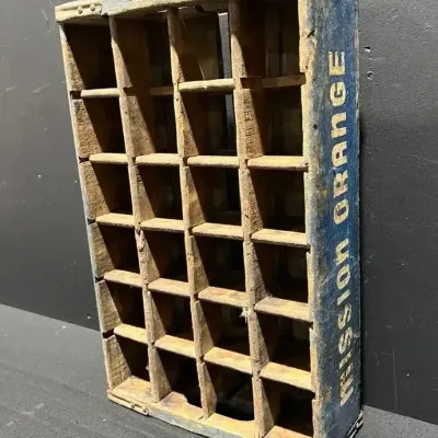 Vintage Original Blue Mission Orange Soda Crate