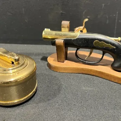 Flintlock Pistol Table Lighter & Colibri By Kreisler West Germany Lighter
