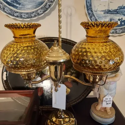 Sale Photo Thumbnail #103: fenton double brass lamp