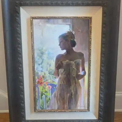 Michael & Inessa Garmash “Rare Beauty” Signed 2011 Figurative Canvas Artwork
