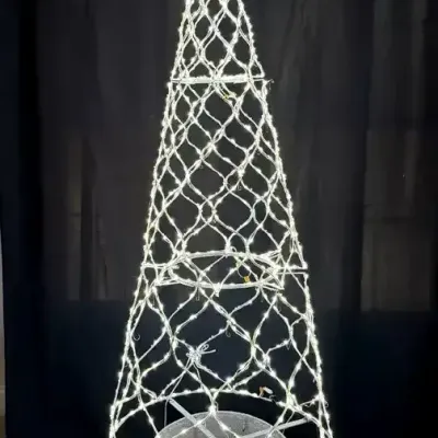 7-Foot Silver Lighted Christmas Tree With Star Topper and Multiple Lighting Modes