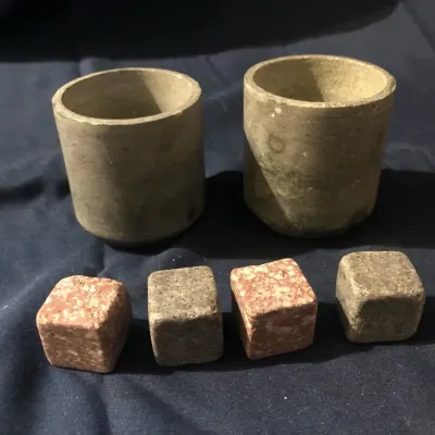 Stone Whiskey Chilling Set with Two Cups and Four Stones