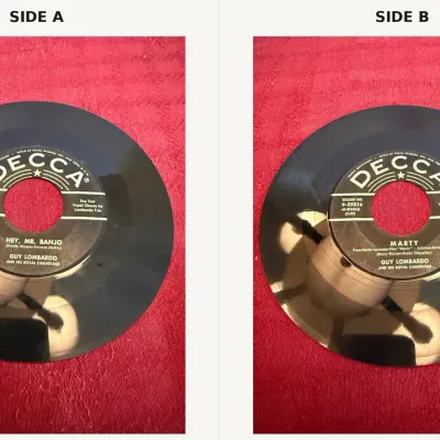 Guy Lombardo and His Royal Canadians – “Hey, Mr. Banjo” / “Marty” – Decca 45 RPM, 9-29516