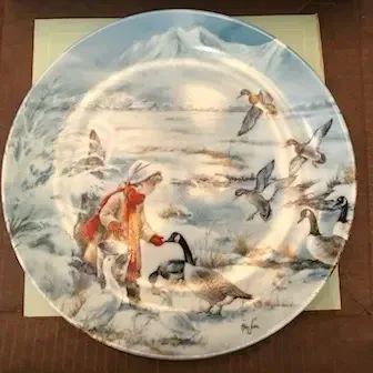 The Edwin M. Knowles “Sharing” Limited Edition Collector Plate with Box & Certificate