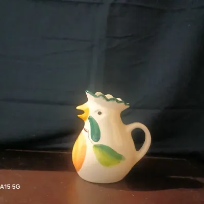 Colorful Ceramic Rooster Pitcher – 5”