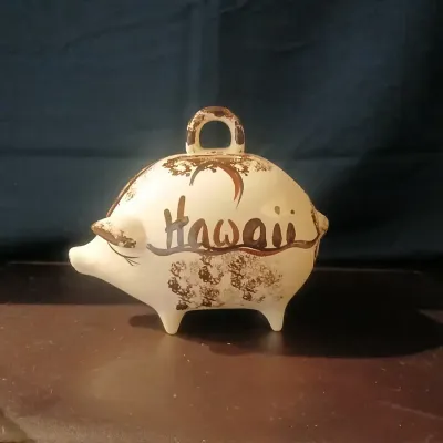 Vintage Hawaii Ceramic Piggy Bank
