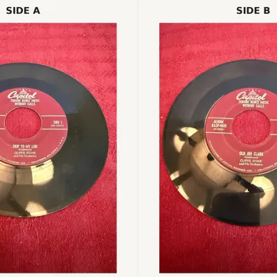 Cliffie Stone and His Orchestra – “Skip to My Lou” / “Old Joe Clark” – Capitol 45 RPM, KASF-4033