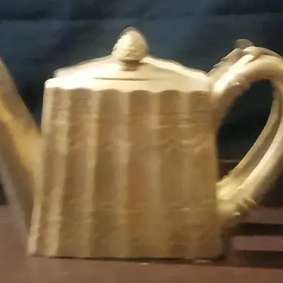 Ornate Metal Miniature Teapot with Pinecone Finial – 6”