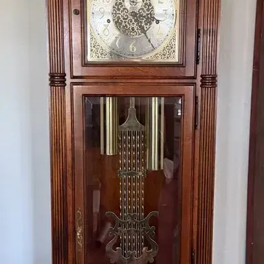Howard Miller Grandfather Clock with Moon Phase Dial, Pendulum & Weights