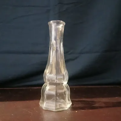 Vintage Clear Glass Bud Vase – 6.5”