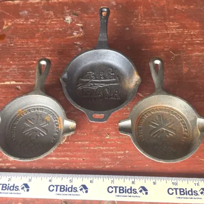 Sale Photo Thumbnail #12: Salt Lake Olympic 3.5" & Camp Chef Louis and Clark 4" Cast Iron Skillets