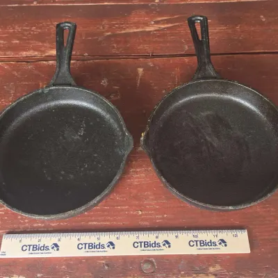 Sale Photo Thumbnail #14: 2 8" Unbranded Cast Iron Skillets 