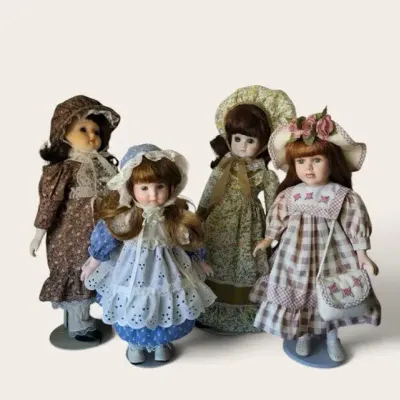 Four Vintage Dolls - Floral Lot