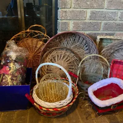 Basket Collection Lot - Wicker & Metallic