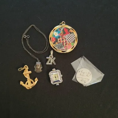 Misc. Jewelry Lot - Pendants, Watch, "Pocket Hug"