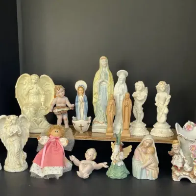 16 Pc Vintage Religious & Angelic Figurine Collection