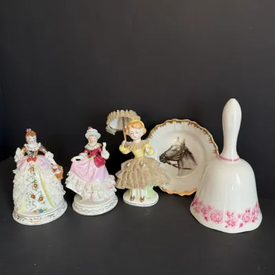 Dresden-Style Porcelain Figurine Lot & More 