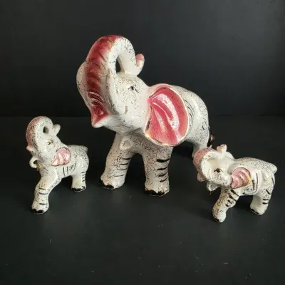 Napco Elephant Family Figurines 1960s 