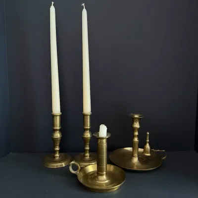 PWF Brass Chamber Stick & Candlestick Holder Lot