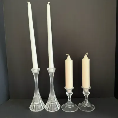 Glass Candlestick Holder Lot