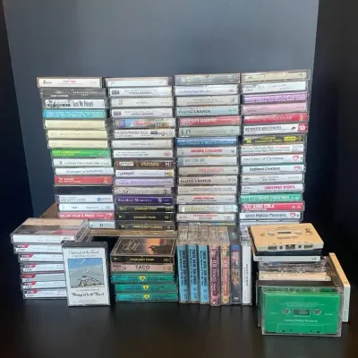 100 Cassette Tapes From Religious, Classical, Christmas, & Musical