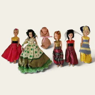 Vintage Dolls With Handmade Clothes - Lot of 6