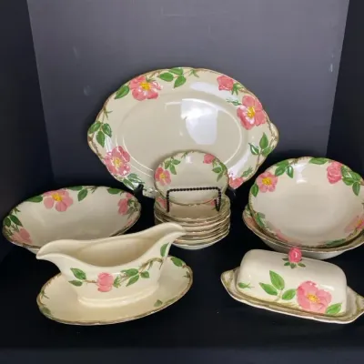Vintage Franciscan Desert Rose Serving Pieces Set - 1950s Backstamp