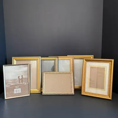 8 Piece Gold Picture Frame Lot