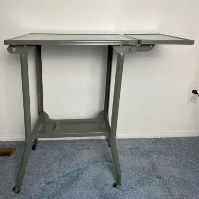 Vintage MCM Metal Typewriter Utility Table On Wheels