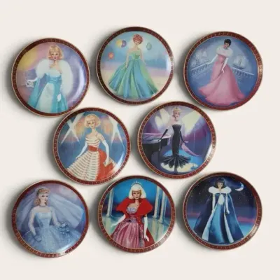 Vintage Collectible Susie Morton Barbie Plates (8) - Danbury Mint