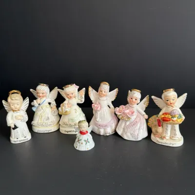 Ceramic Napco Monthly Angel Figurine Lot 