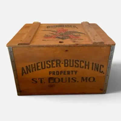 Vintage Anheuser-Busch Inc. St. Louis, MO Hinged Beer Crate