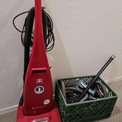 Red Riccar Vibrance Heavy Duty Upright Vacuum Cleaner With Attachments