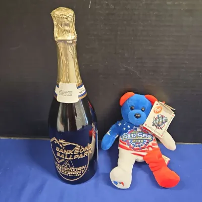 VTG Arizona Diamondbacks Memorabilia - Dedication Ceremony 1998 Champagne, World Series Signed Bear