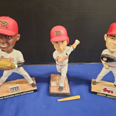 3 VTG Arizona Diamondbacks Ceramic Bobble Heads - Hudson, Goldschmidt, Jackson