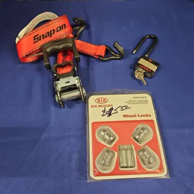 Snap-On Rachet Tie Down Strap, Ruger Lock, Kia Wheel Locks U8440-50000