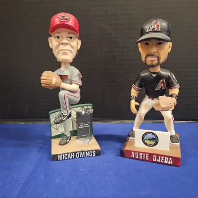 VTG Arizona Diamondbacks Ceramic Bobble Heads Micah Owings & Augie Ojeda