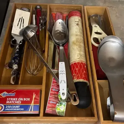 Bamboo Kitchen Organizer - Utensils, Spoon Rests, Matches, Lighters