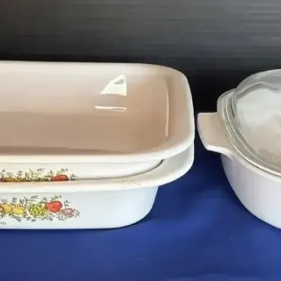 Vintage CorningWare Spice of Life - 2 Roasters A-21 & Casserole A-10-B  with Lid