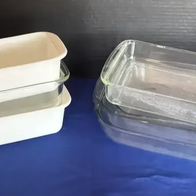 Glass Bakeware - VTG Pyrex White & Clear Loaf Pans + Dish, Other Casserole Dishes