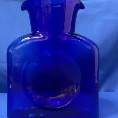 Blenko Signature Glass Blue Water Bottle